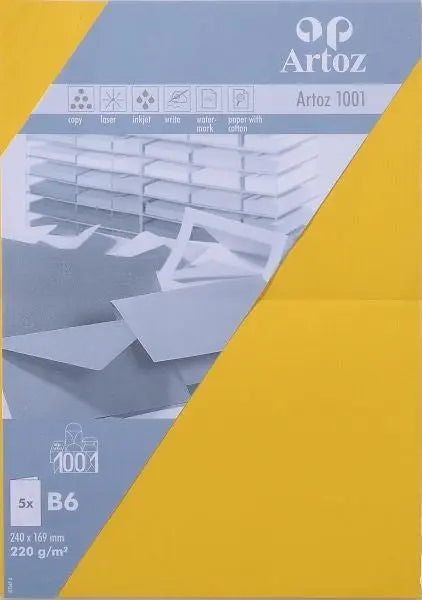 ARTOZ Karten 1001 B6 107362262 220g, sonnengelb 5 Stück Idealshop