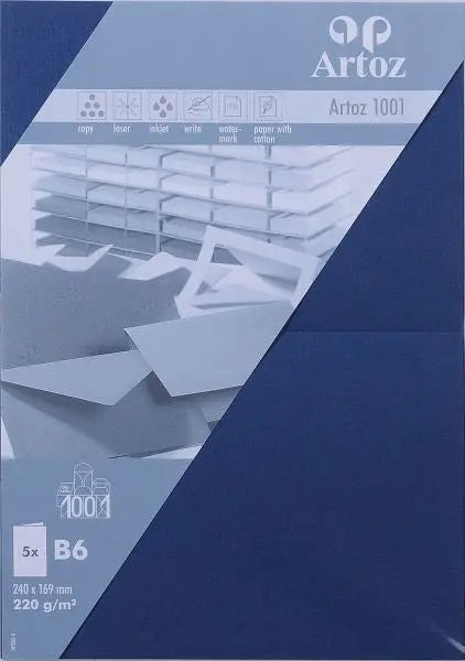 ARTOZ Karten 1001 B6 107362264 220g, classic blau 5 Blatt Idealshop
