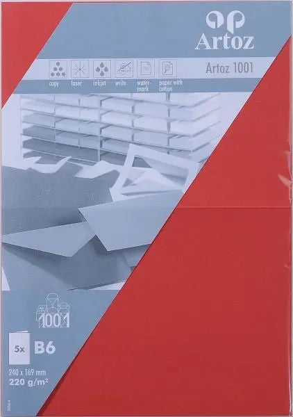 ARTOZ Karten 1001 B6 107362265 220g, rot 5 Blatt Idealshop