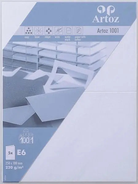 ARTOZ Karten 1001 E6 107372262 220g, blütenweiss 5 Blatt Idealshop
