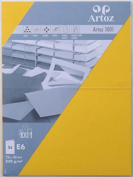 ARTOZ Karten 1001 E6 107372262 220g, sonnengelb 5 Blatt Idealshop