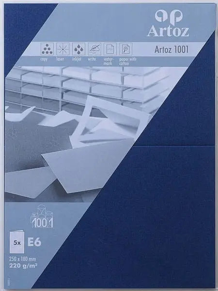ARTOZ Karten 1001 E6 107372264 220g, classic blau 5 Blatt Idealshop