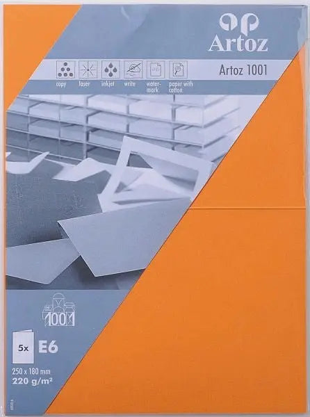 ARTOZ Karten 1001 E6 107372265 220g, orange 5 Blatt Idealshop