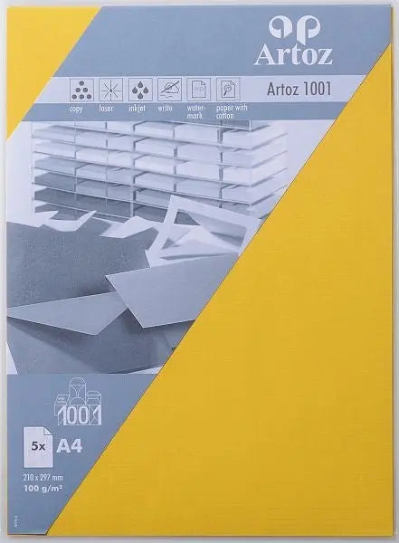 ARTOZ Papier 1001 A4 107796142 100g, sonnengelb 5 Blatt Idealshop