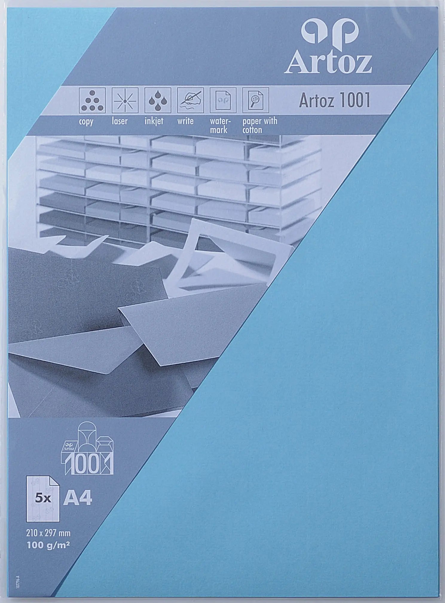 ARTOZ Papier 1001 A4 107796143 100g, azur 5 Blatt Idealshop