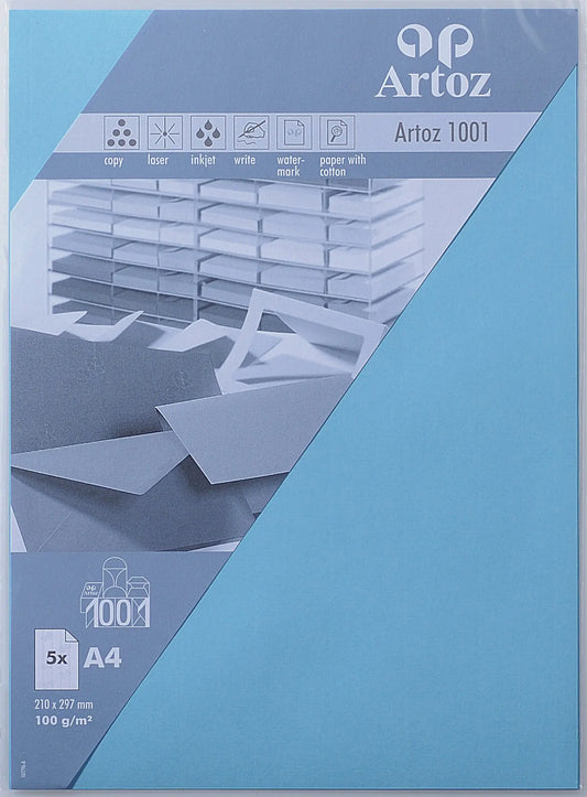 ARTOZ Papier 1001 A4 107796143 100g, azur 5 Blatt Idealshop