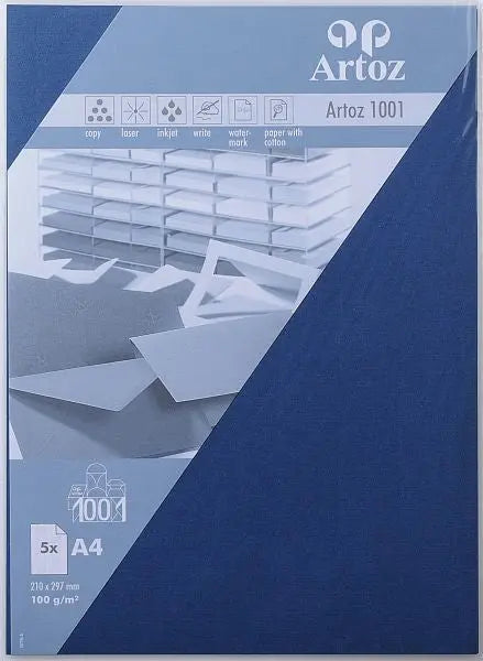 ARTOZ Papier 1001 A4 107796144 100g, classic blau 5 Blatt Idealshop