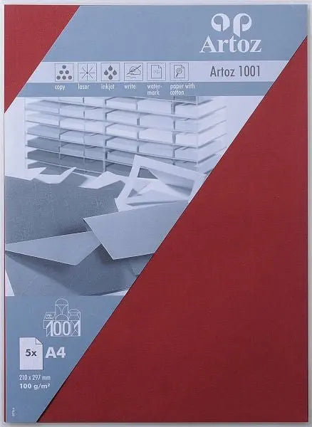 ARTOZ Papier 1001 A4 107796145 100g, weinrot 5 Blatt Idealshop