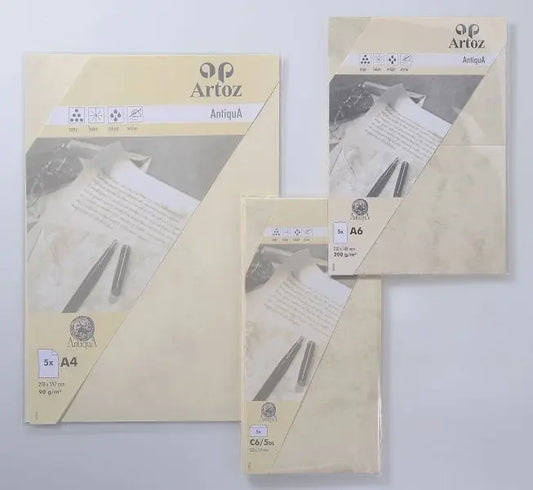 ARTOZ Papier Antiqua A4 108796142 90g, chamois 5 Blatt Idealshop