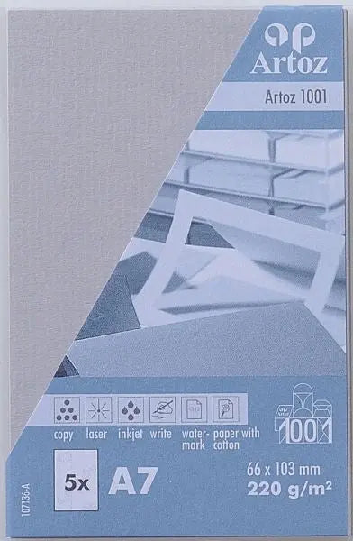 ARTOZ Visitenkarten 1001 A7 107136142 220g, lichtgrau 5 Blatt Idealshop