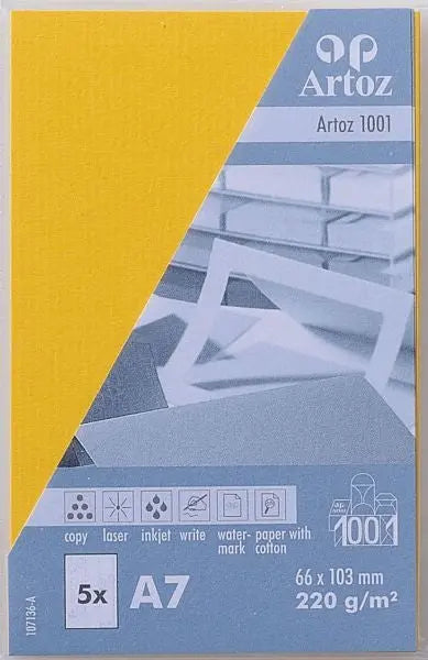 ARTOZ Visitenkarten 1001 A7 107136142 220g, sonnengelb 5 Blatt Idealshop