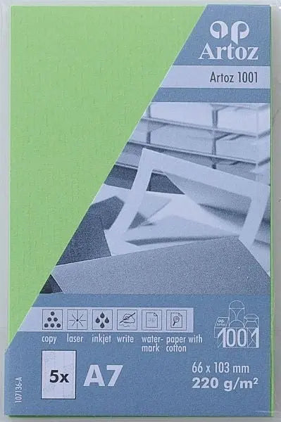 ARTOZ Visitenkarten 1001 A7 107136143 220g, birkengrün 5 Blatt Idealshop