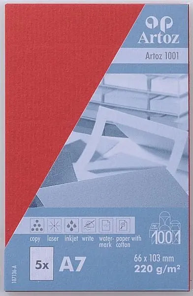 ARTOZ Visitenkarten 1001 A7 107136145 220g, rot 5 Blatt Idealshop