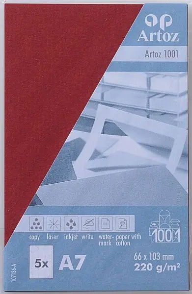 ARTOZ Visitenkarten 1001 A7 107136145 220g, weinrot 5 Blatt Idealshop