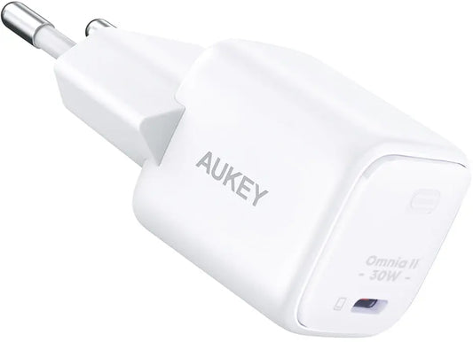 AUKEY Minima 30W GaN USB-C PA-B1L WH Wall Charger, White Idealshop