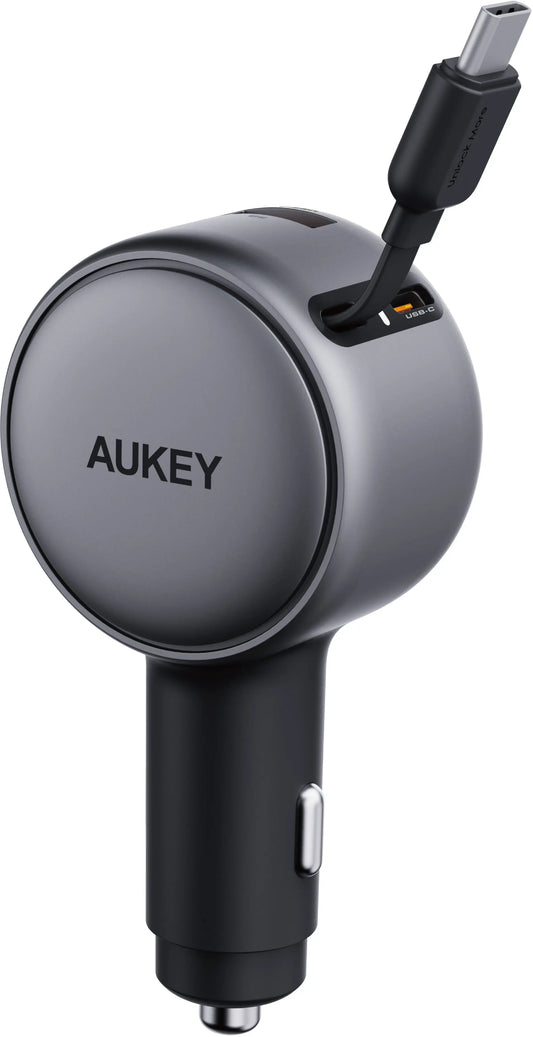 AUKEY Pathfinder Sling Car Charger CC-P5 67W,USB-A&C,Buit-in-Cable Idealshop