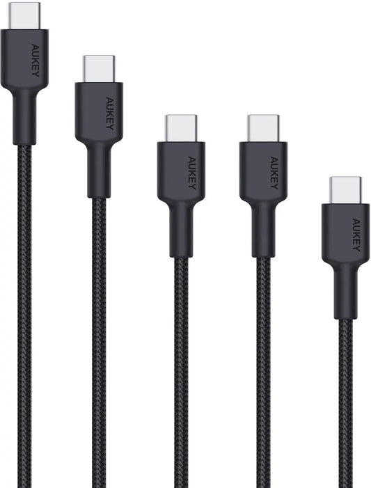 AUKEY USB-C-to-C Cable CB-CD37A 5 Pack,1x 2m,3x1m,1x0.5m Idealshop