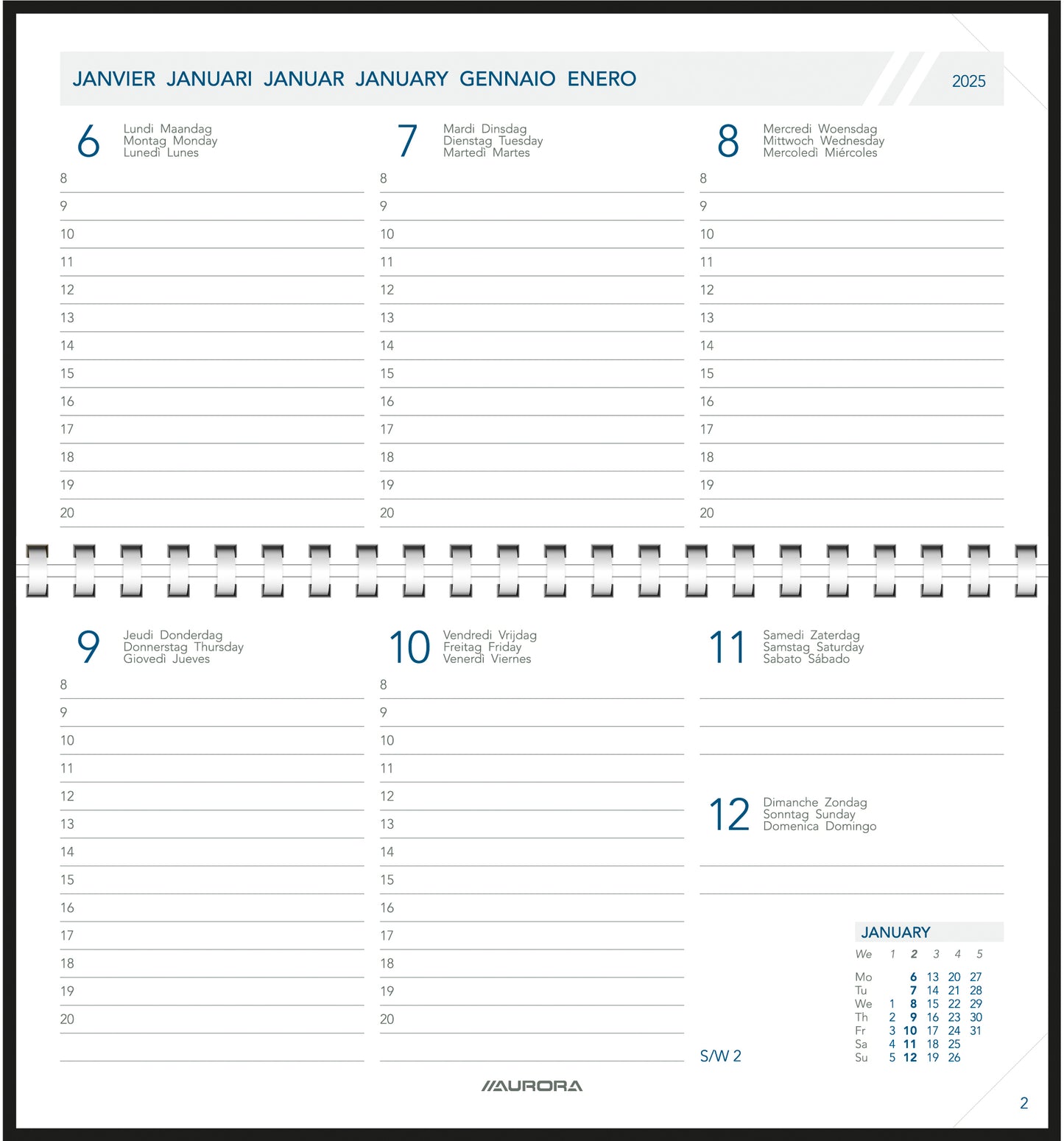 AURORA    Agenda Novoplan Pearl     2025