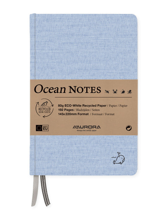 AURORA OCEAN NOTES A5 2396RTB blau, liniert 192 Seiten Idealshop