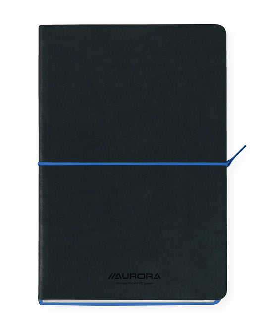 AURORA Notizbuch Softcover A5 2396TESB schwarz/blau, liniert 192 S. Idealshop