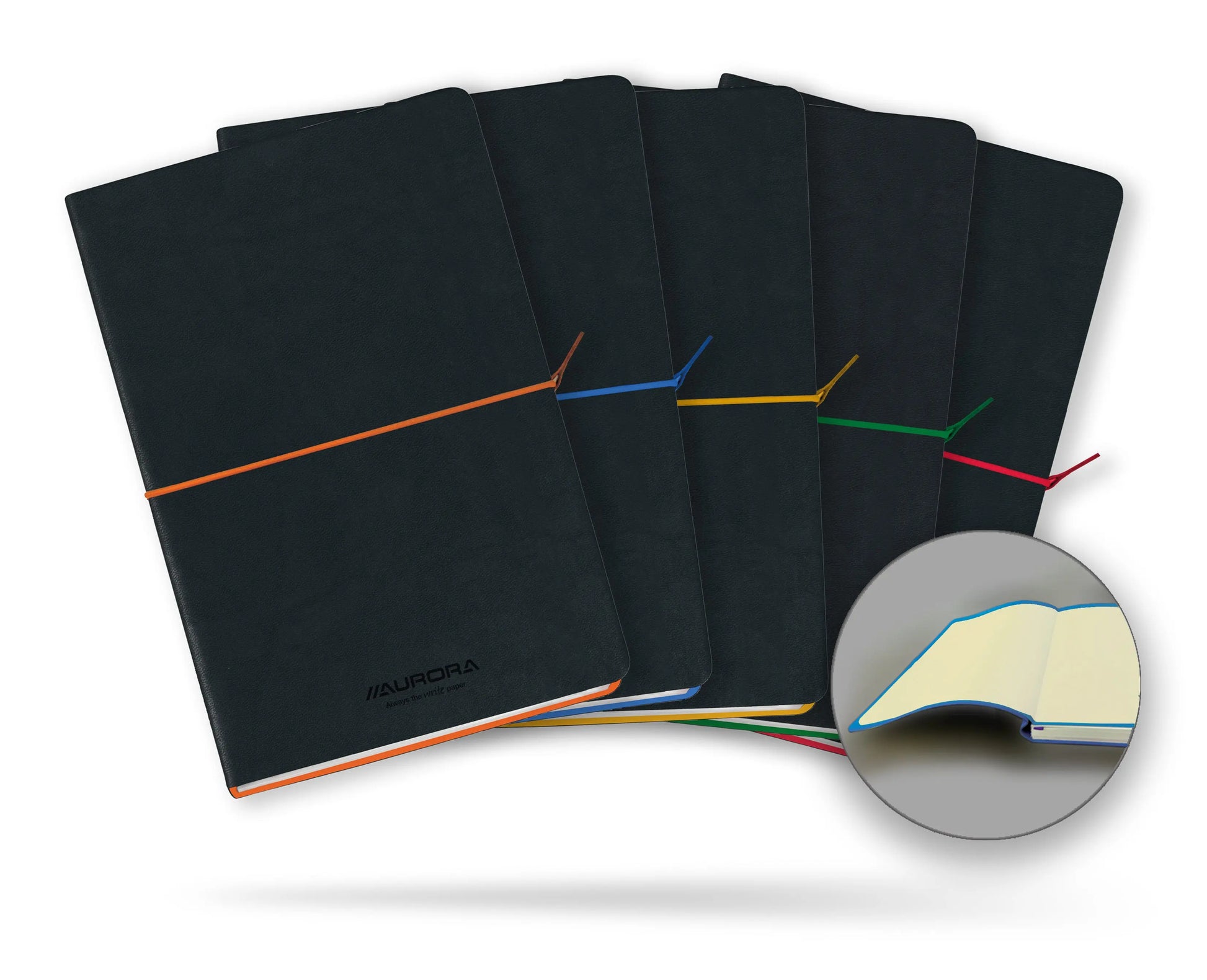 AURORA Notizbuch Softcover A5 2396TESJ schwarz/ gelb, liniert 192 S. Idealshop