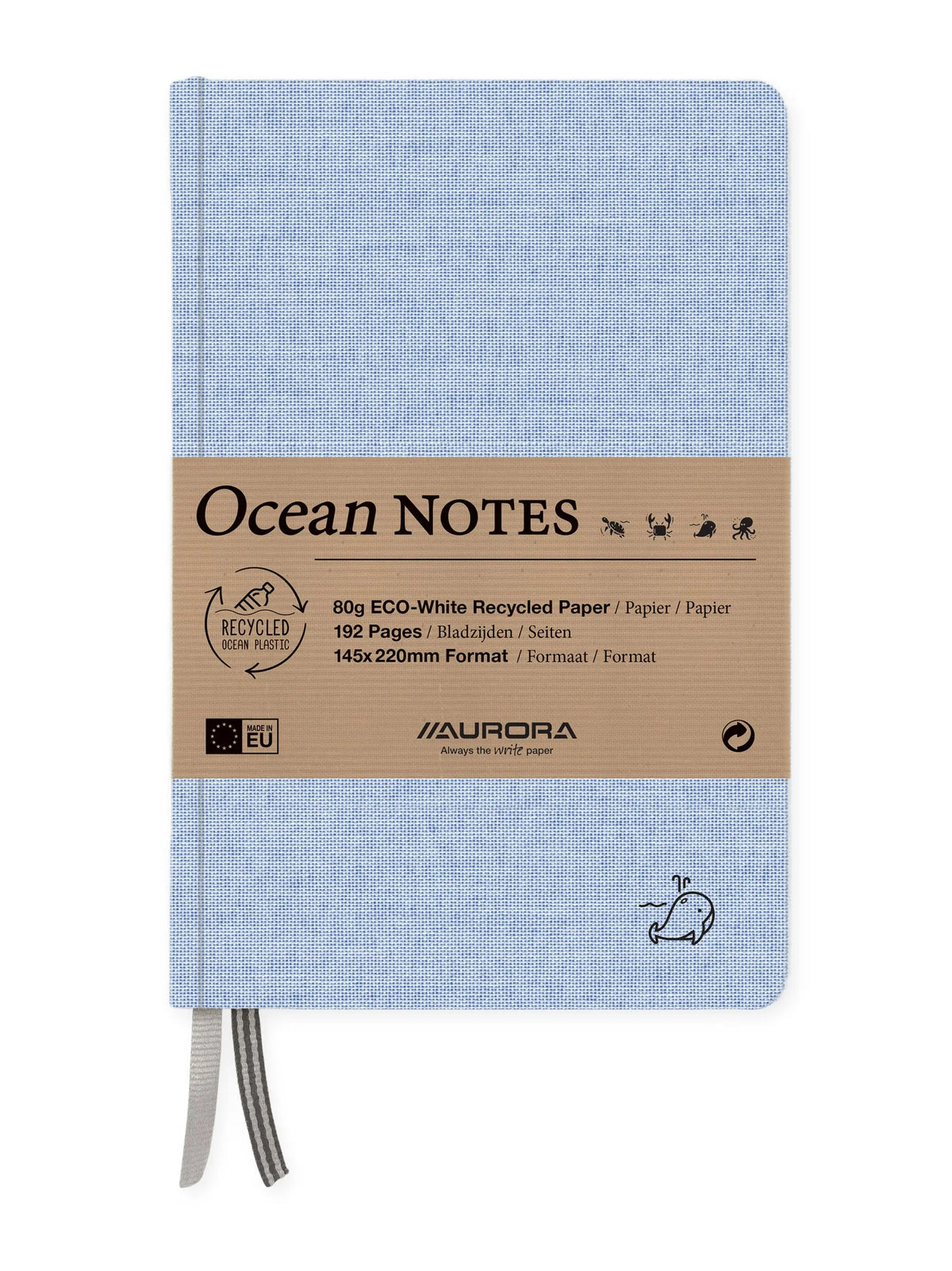 AURORA OCEAN NOTES A5 2396RTB blau, liniert 192 Seiten Idealshop