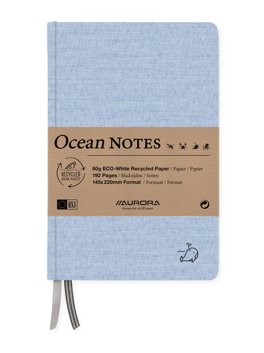 AURORA OCEAN NOTES A5 2396RTB blau, liniert 192 Seiten Idealshop
