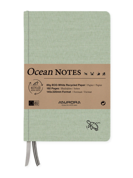 AURORA OCEAN NOTES A5 2396RTG grün, liniert 192 Seiten Idealshop