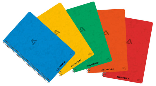 AURORA Spiralheft 12,5x19,5cm 1960KQ5 assortiert, kariert 5mm 120 S. Idealshop