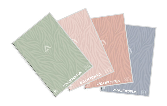 AURORA Spiralheft A4 2960DT assortiert, liniert 120 Seiten Idealshop