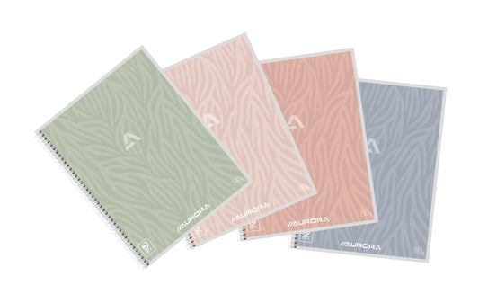 AURORA Spiralheft A5 2160D1L assortiert, liniert 120 Seiten Idealshop