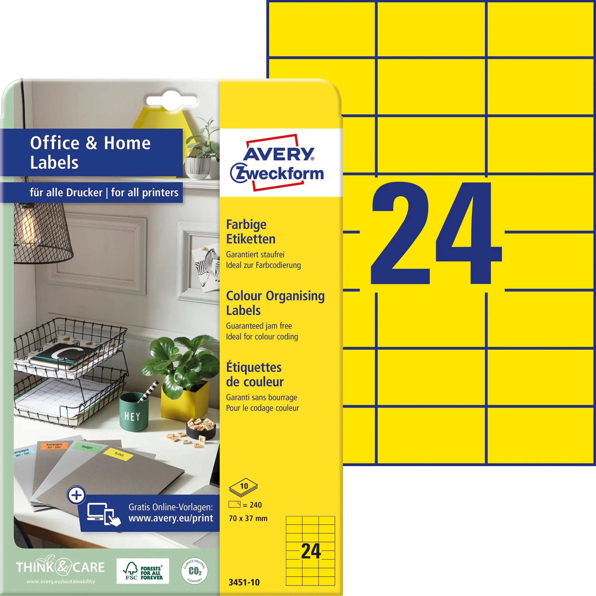 AVERY ZW. Etiketten              37x70mm Idealshop