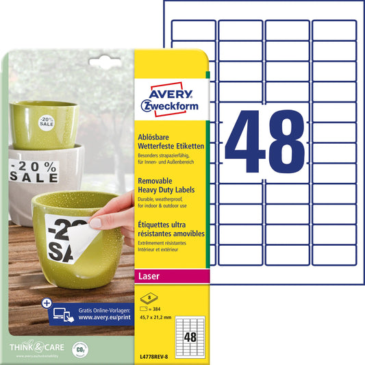 AVERY ZW. Etiketten Laser    45,7x21,2mm Idealshop