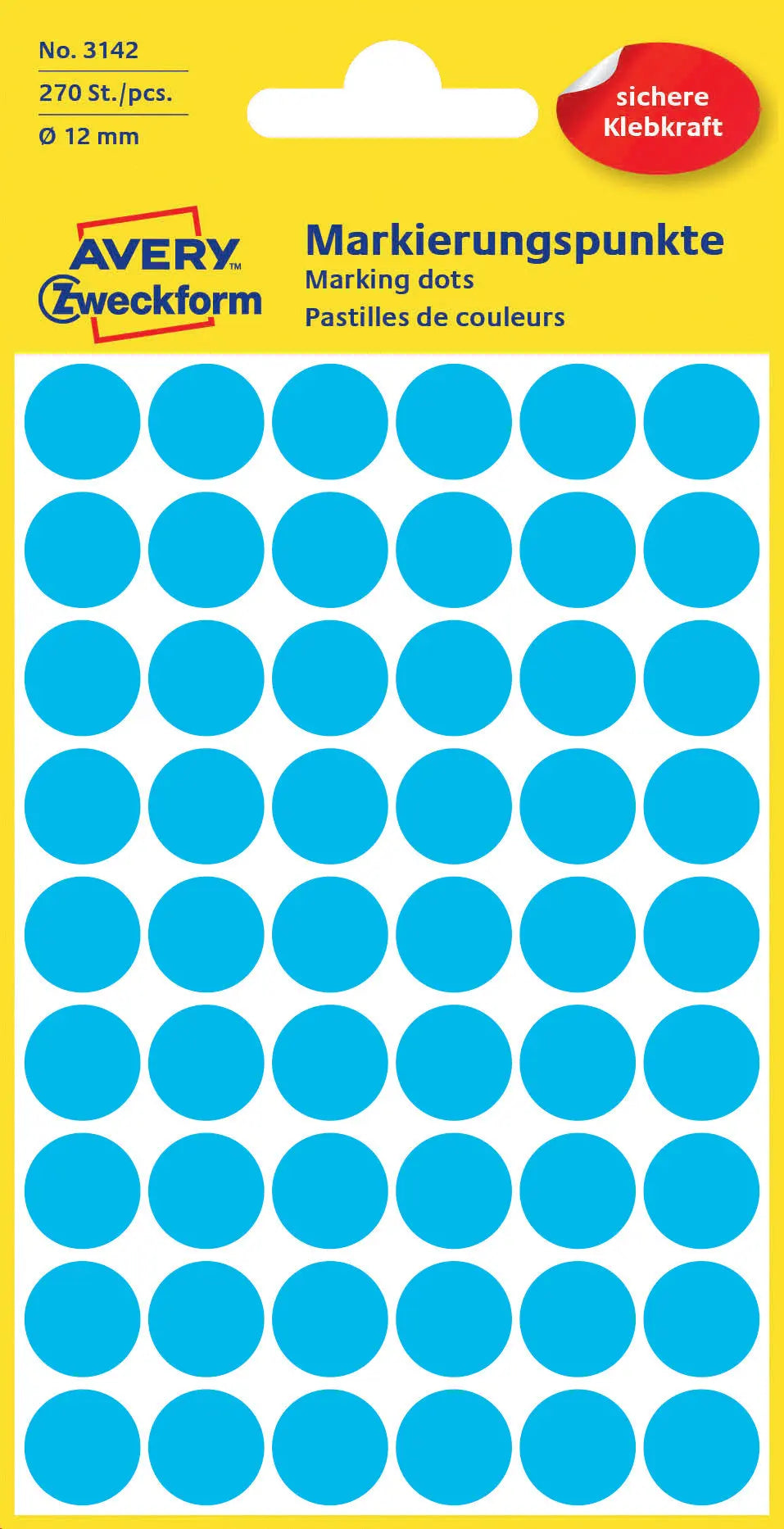 AVERY ZW. Markierungspunkte         blau Idealshop