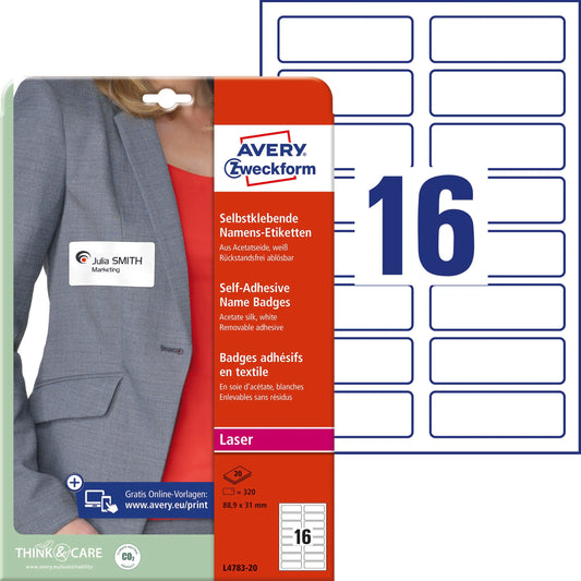 AVERY ZW. Namens-Etiketten     88,9x31mm Idealshop