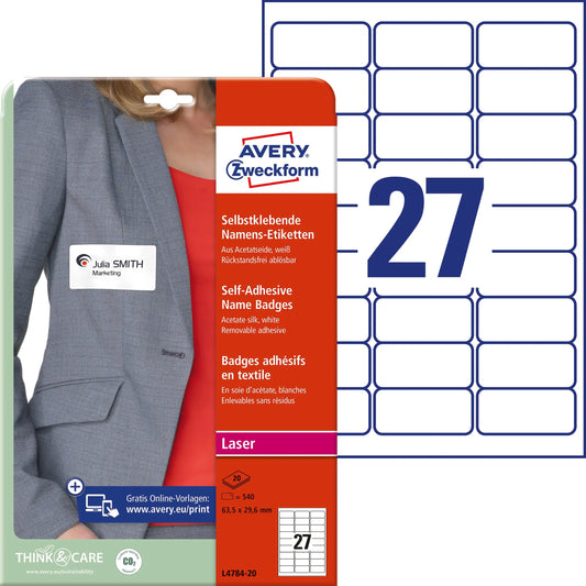 AVERY ZW. Namensetiketten    63.5x29.6mm Idealshop