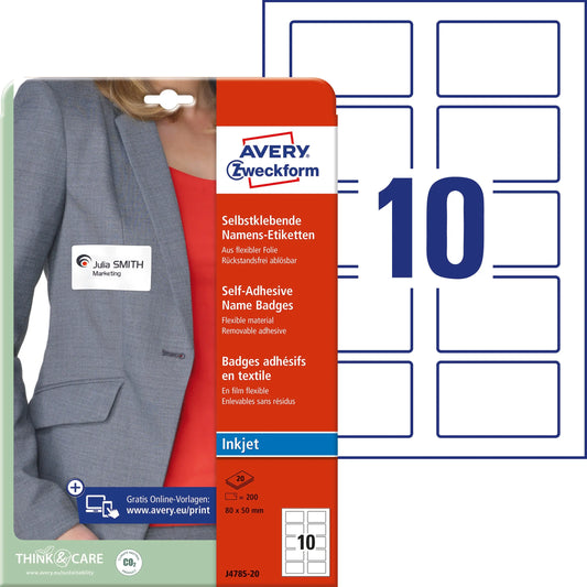 AVERY ZW. Namensetiketten IJ     80x50mm Idealshop
