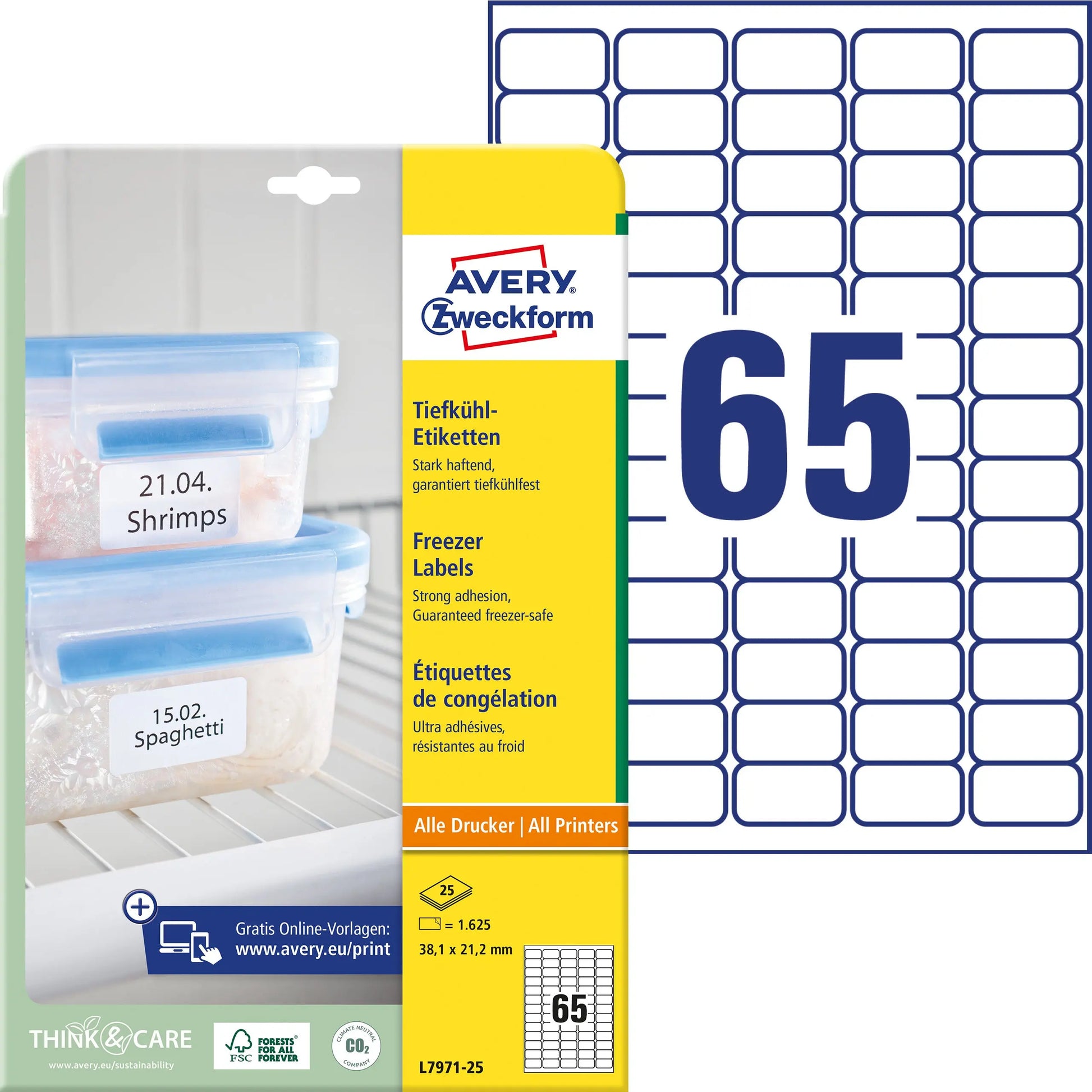 AVERY ZW. Tiefkühletiketten  38,1x21,1mm Idealshop