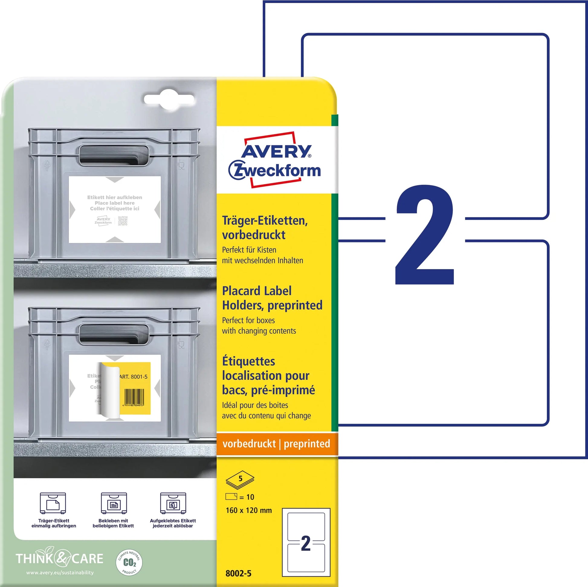 AVERY ZW. Träger-Etiketten     160x120mm Idealshop