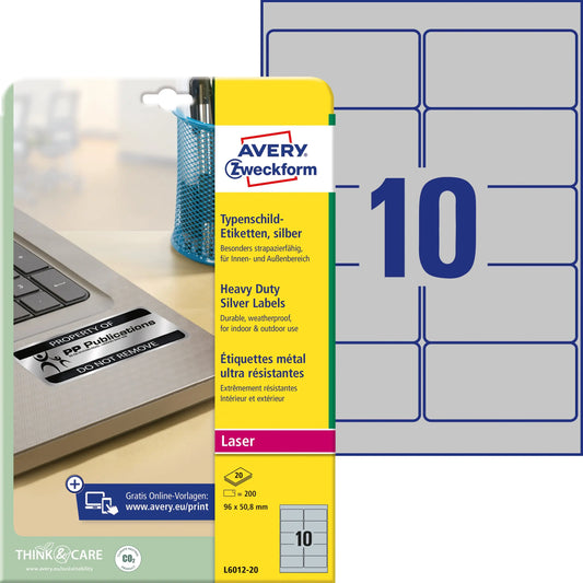 AVERY ZW. Typenschild-Etik.    96x50,8mm Idealshop