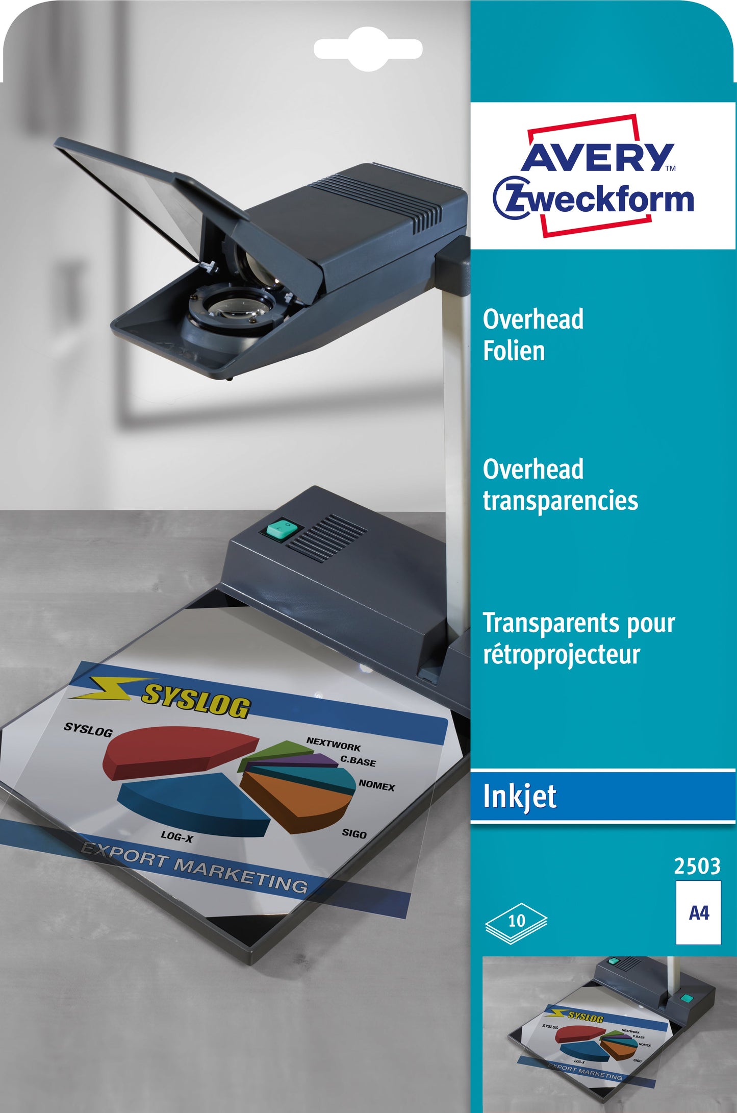 AVERY ZWECKFORM Overhead-Folie A4 2503 0,11mm Inkjet 10 Stk. Idealshop