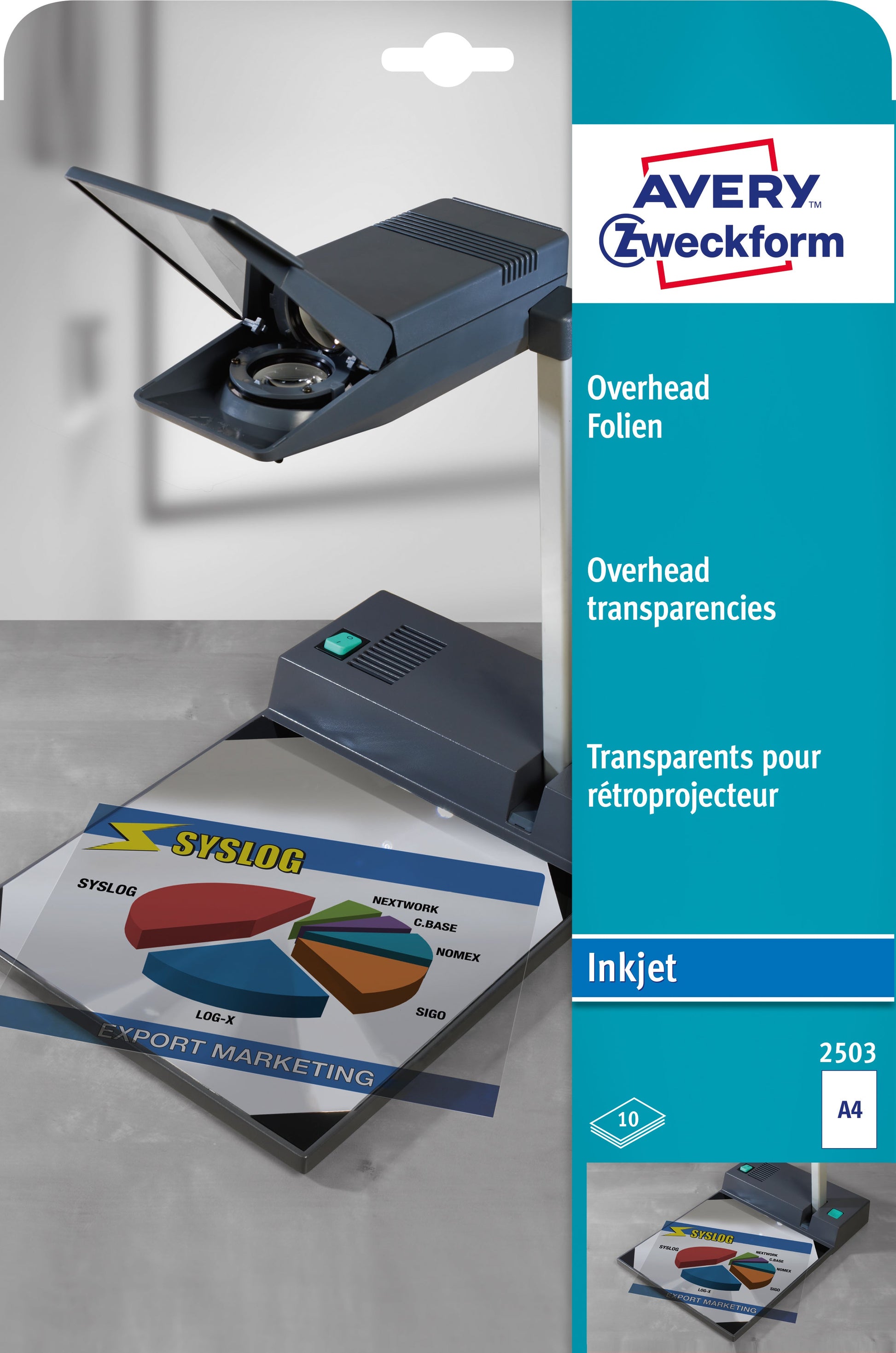 AVERY ZWECKFORM Overhead-Folie A4 2503 0,11mm Inkjet 10 Stk. Idealshop