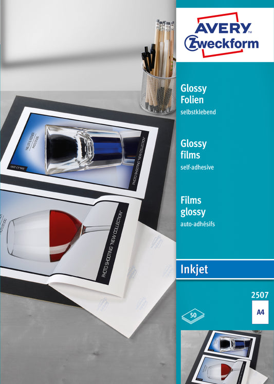 AVERY ZW. Glossy-Folie selbstklebend  A4