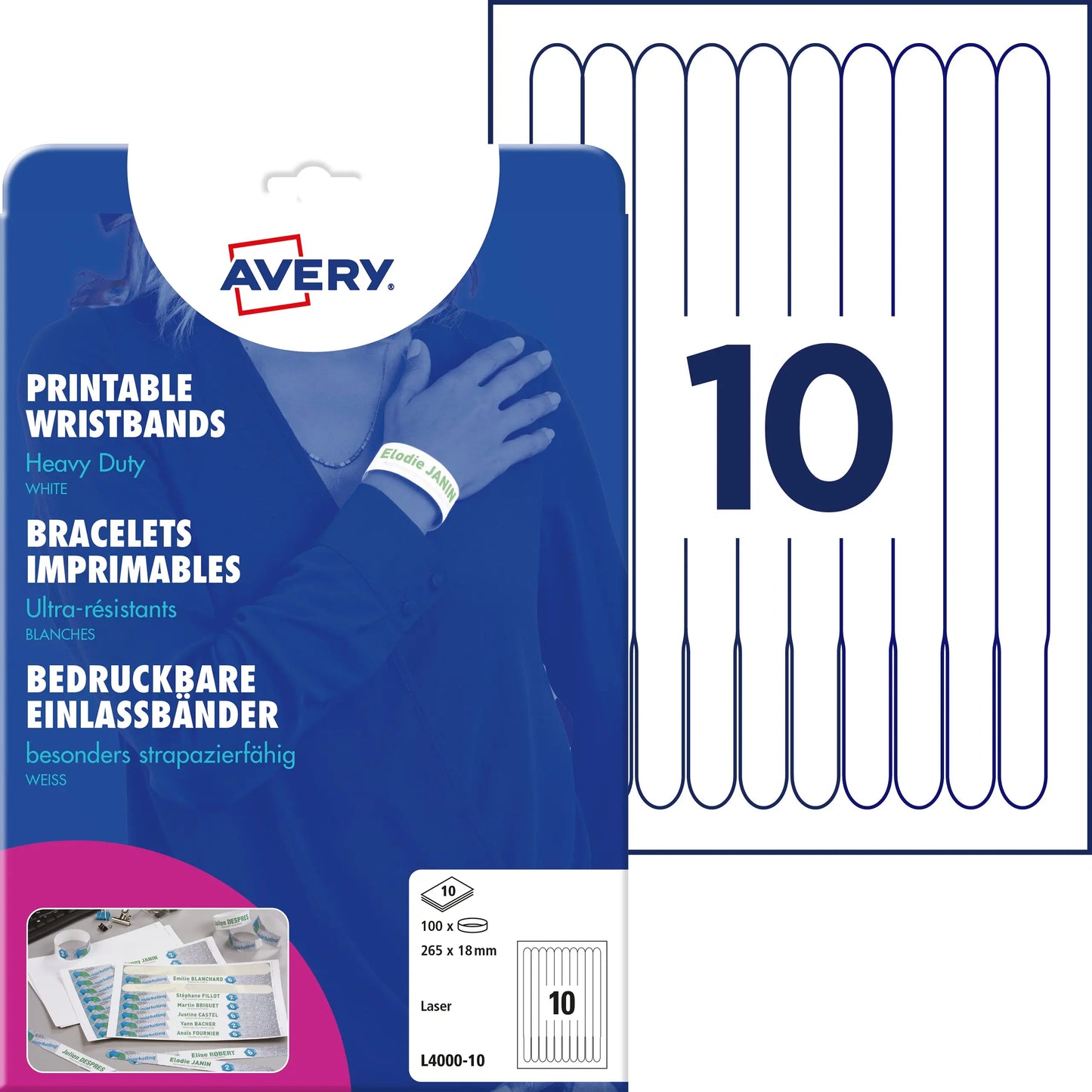 AVERY ZWECKFORM Einlassbänder 265x18mm L400010 weiss 10 Blatt Idealshop