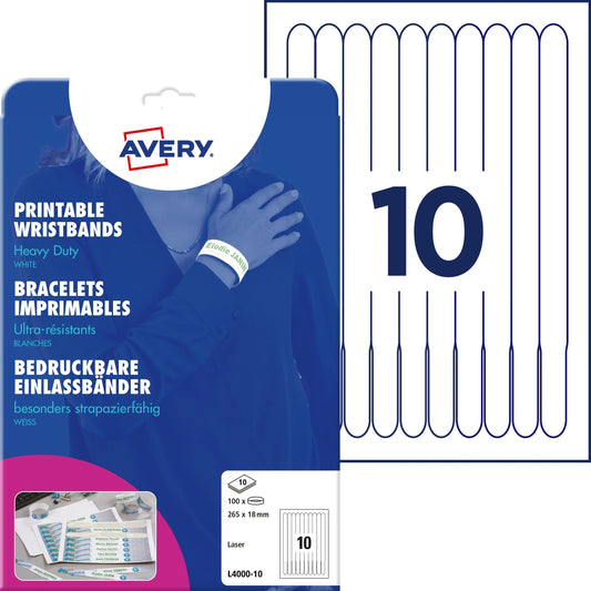AVERY ZWECKFORM Einlassbänder 265x18mm L400010 weiss 10 Blatt Idealshop