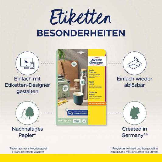 AVERY ZWECKFORM Etiketten 10mm L6019REV2 weiss 7875 Stück Idealshop