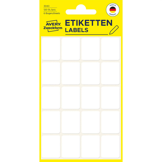 AVERY ZWECKFORM Etiketten 22×18mm 3043 weiss 120 Stück Idealshop