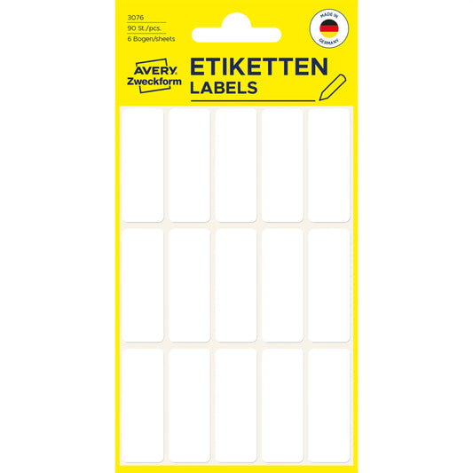 AVERY ZWECKFORM Etiketten 38×14mm 3076 weiss 90 Stück Idealshop