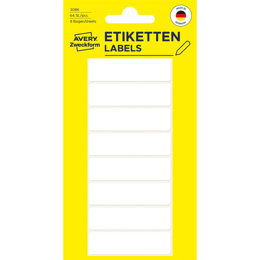 AVERY ZWECKFORM Etiketten 50×14mm 3086 weiss 64 Stück Idealshop