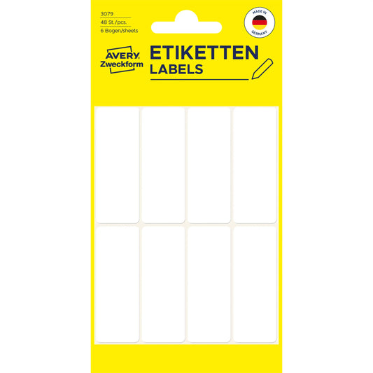 AVERY ZWECKFORM Etiketten 50×19mm 3079 weiss 48 Stück Idealshop